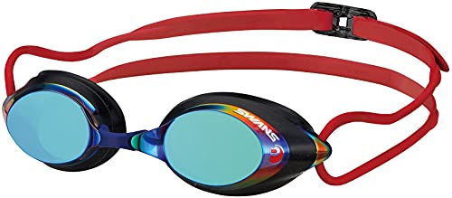 SWANS (スワンズ) 日本製 スイミングゴーグル SRX-MPAF EMSK スモーク×エメラルドミラー レーシング クッション付 Fina認証済み